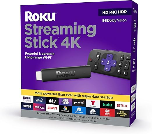 Roku Streaming Stick 4K | Streaming Device 4K/HDR/Dolby Vision with Roku Voice Remote and TV Cont... | Amazon (US)