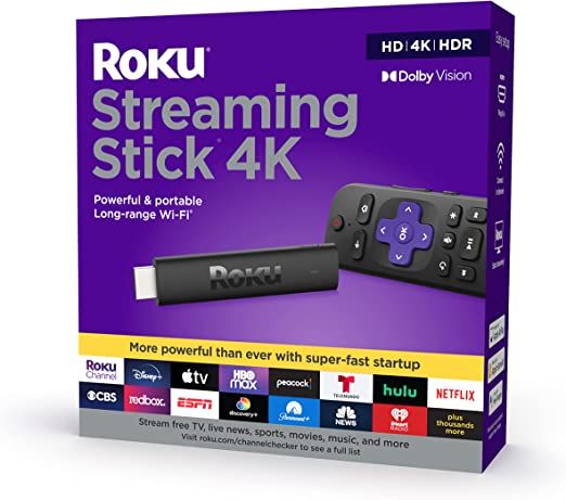 Amazon.com: Roku Streaming Stick 4K | Streaming Device 4K/HDR/Dolby Vision with Roku Voice Remote... | Amazon (US)