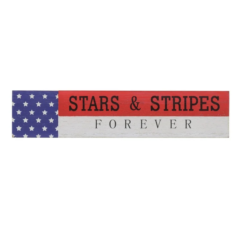 7" Patriotic “Stars & Stripes Forever" Tabletop Décor | Walmart (US)