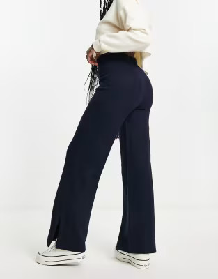 Pieces flared knit pants in navy - part of a set | ASOS (Global)
