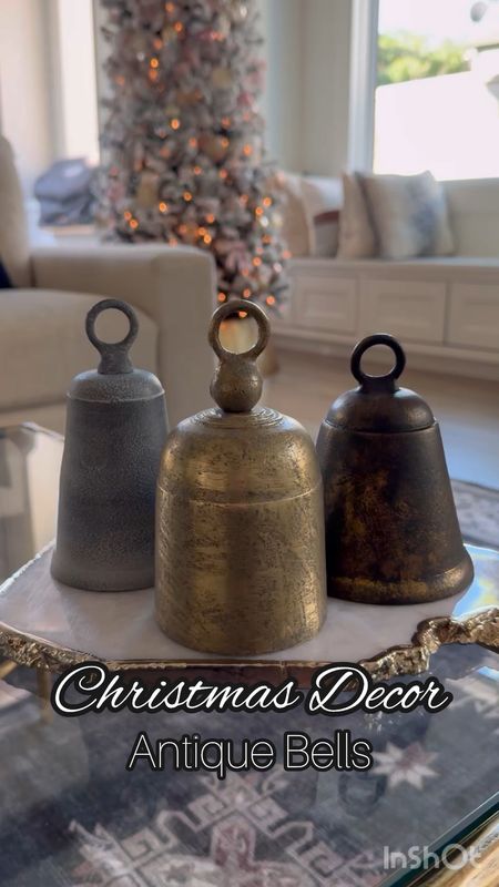 🎄 Christmas Decor 🎄

Vintage bells are all the rage and these are half off!  Get them before they sell out. They’re beautiful and a nice weight. I’m not even sure where they’ll end up just yet but I am obsessed with them! 🔔  

You can find similar ones like the ones on Amazon that I linked. I have those exact ones hanging from my stair railing (see previous post!). 

#everypiecefits



#LTKhome #LTKHoliday #LTKVideo