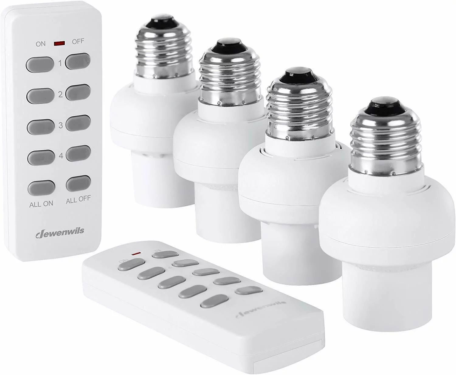 DEWENWILS Remote Control Bulb Socket E26/E27 Bulb Base, Wireless Light Switch Kit, White - Walmar... | Walmart (US)