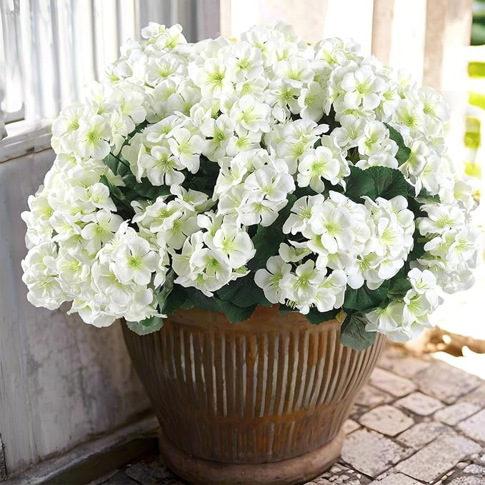 Hananona Artificial Geranium Flowers for Outdoors Geranium Silk Flowers Outdoor UV Resistant Gard... | Amazon (US)