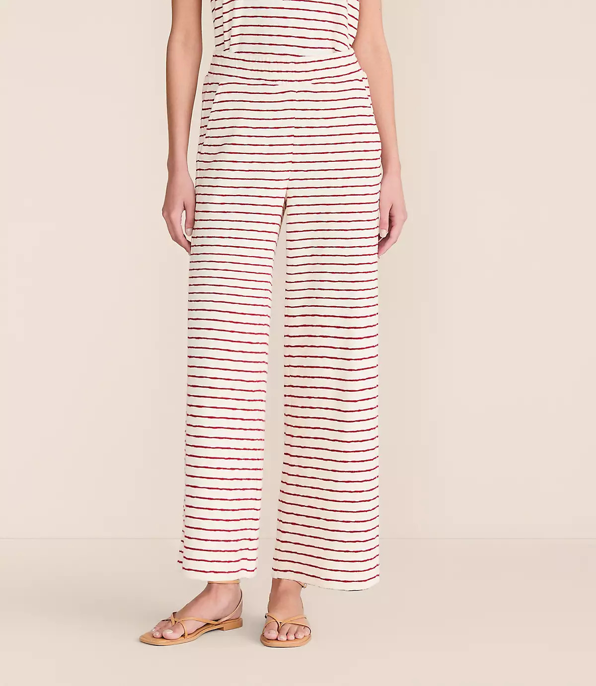 Lou & Grey Striped Wide Leg Crop Pants | LOFT
