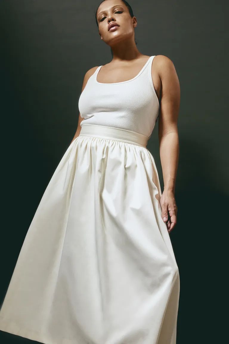 A-line skirt - Cream - Ladies | H&M GB | H&M (UK, MY, IN, SG, PH, TW, HK)