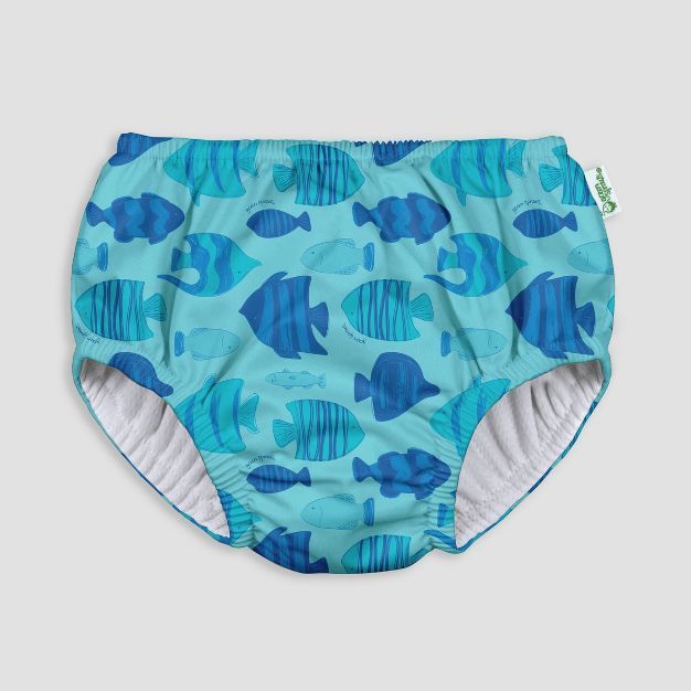 green Sprouts Toddler Boys' Fish Print Pull-Up Reusable Swim Diaper - Blue | Target