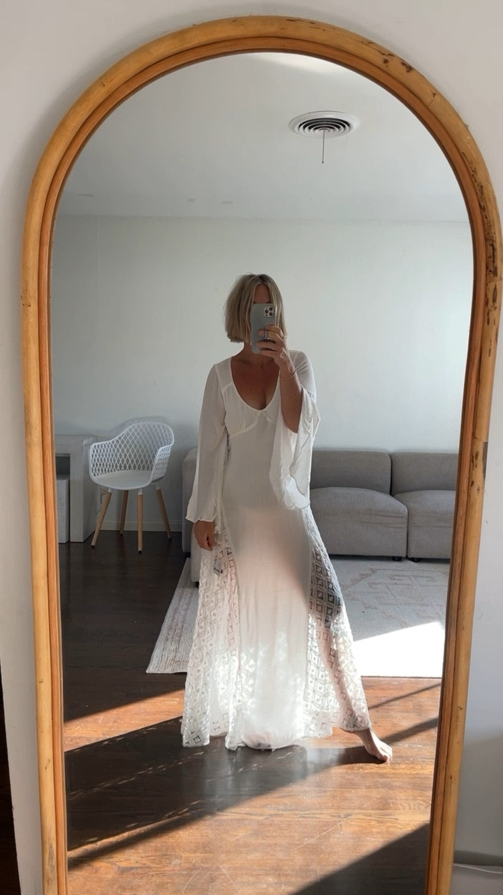 Dreamy Free People Dress for beach family photos. Wearing an XS. I'm 5'3 130lbs 

#LTKFamily #LTKOver40 #LTKWedding