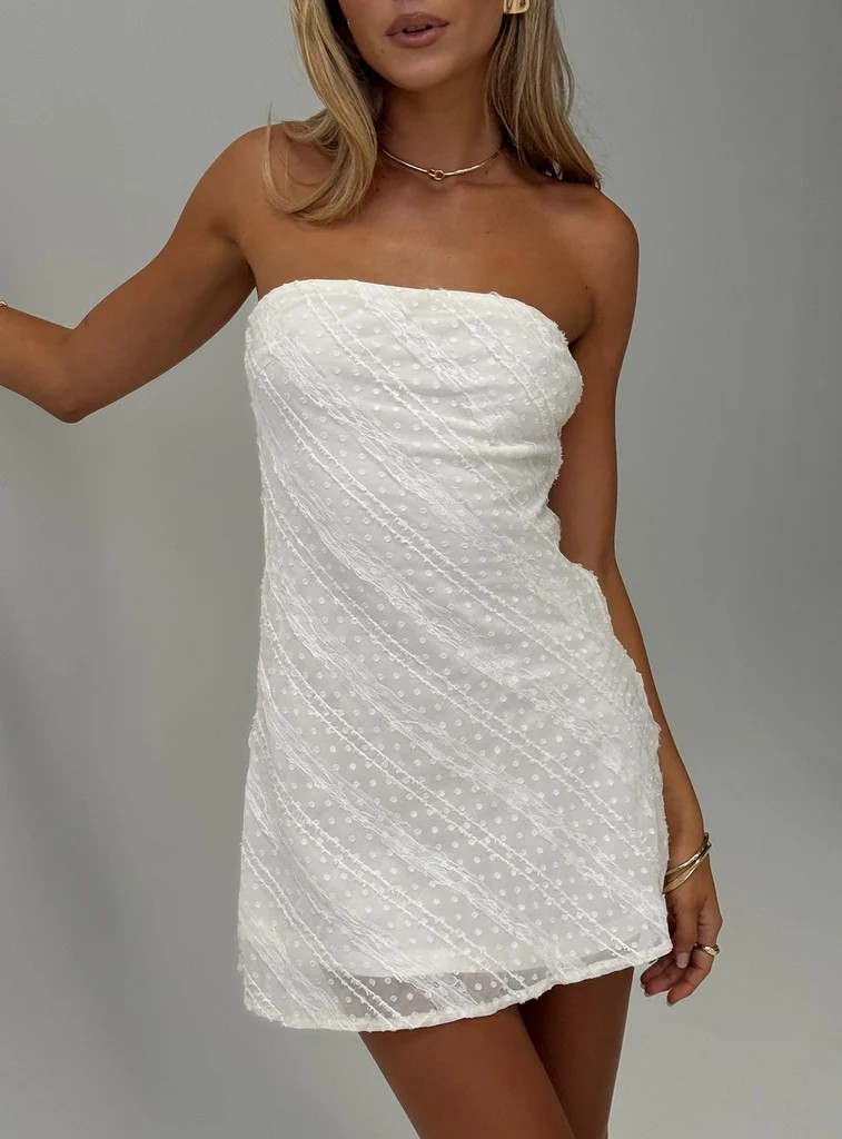 Mimosie Strapless Mini Dress Cream | Princess Polly US