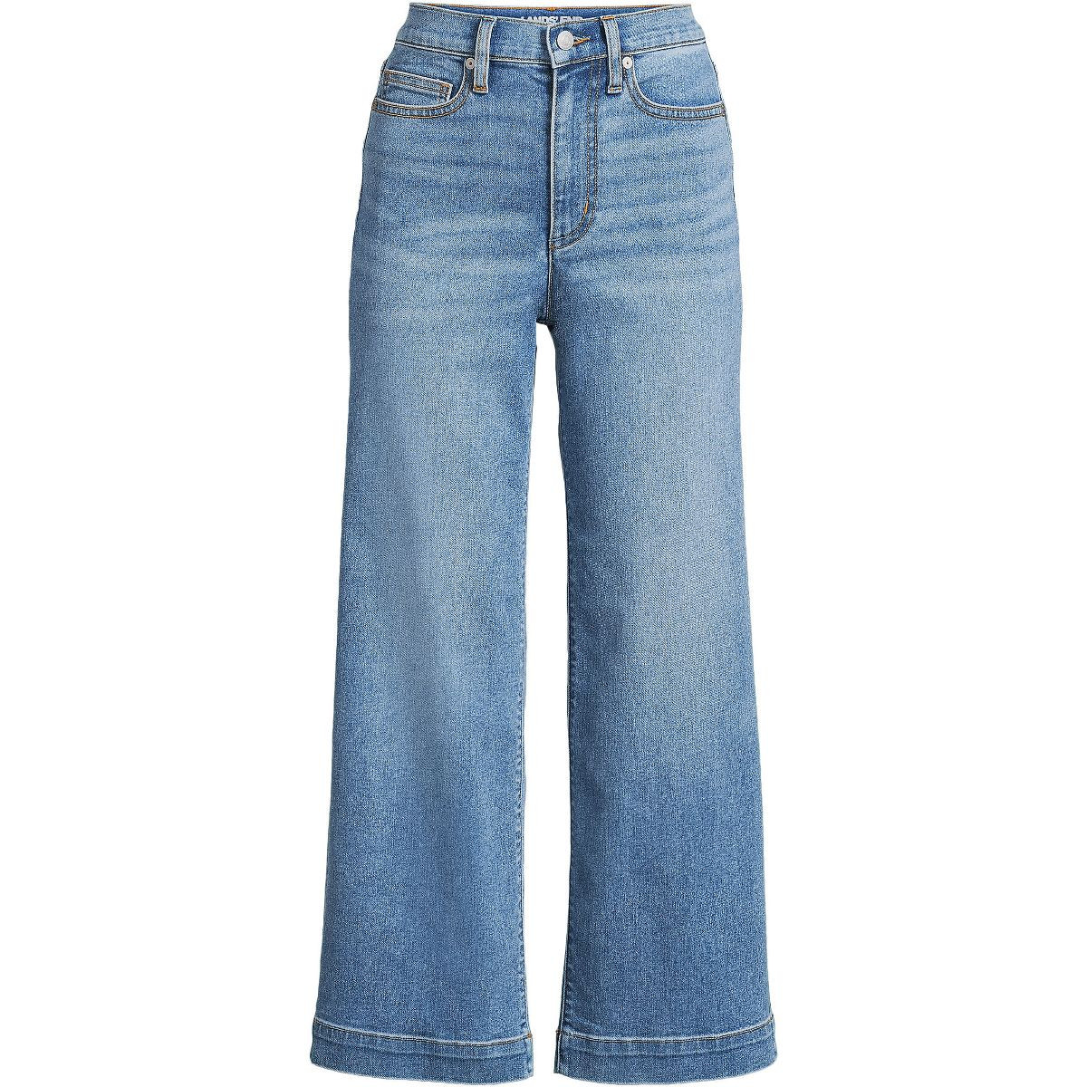 Lands' End Women's Recover Denim High Rise Wide Leg Crop Jeans | Target