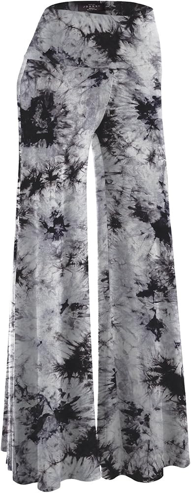 Made By Johnny MBJ Women's Casual Comfy Solid/Tie Dye Wide Leg Palazzo Lounge Pants (XS~5XL) | Amazon (US)
