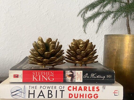 Solid Brass Pine Cone Candle Holders pair - Etsy | Etsy (US)