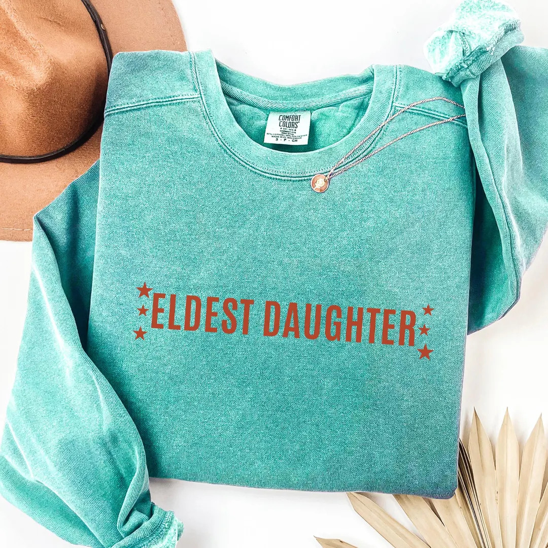Comfort Colors® Eldest Daughter Sweatshirt: Garment-dyed Pullover - Etsy | Etsy (US)