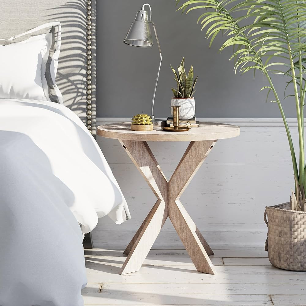 Farmhouse Cross Leg end Table, French Country Accent Side Table for Family, Dinning or Living Roo... | Amazon (US)