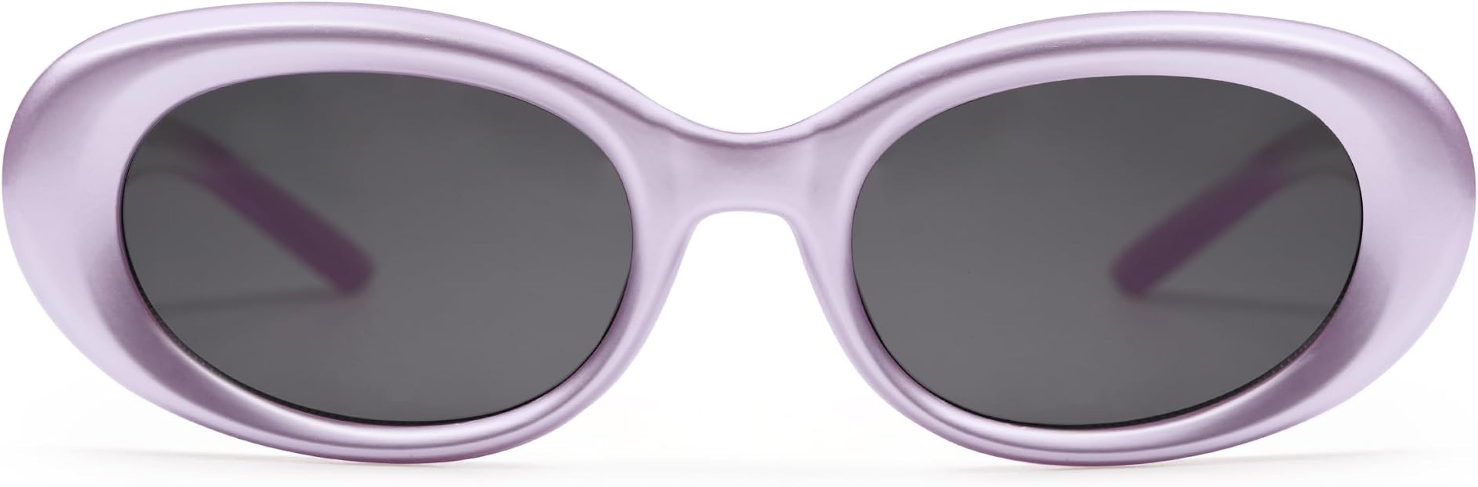 Retro Oval Sunglasses for Women Trendy Vintage Round Frame Sunnies AP3656 | Amazon (US)