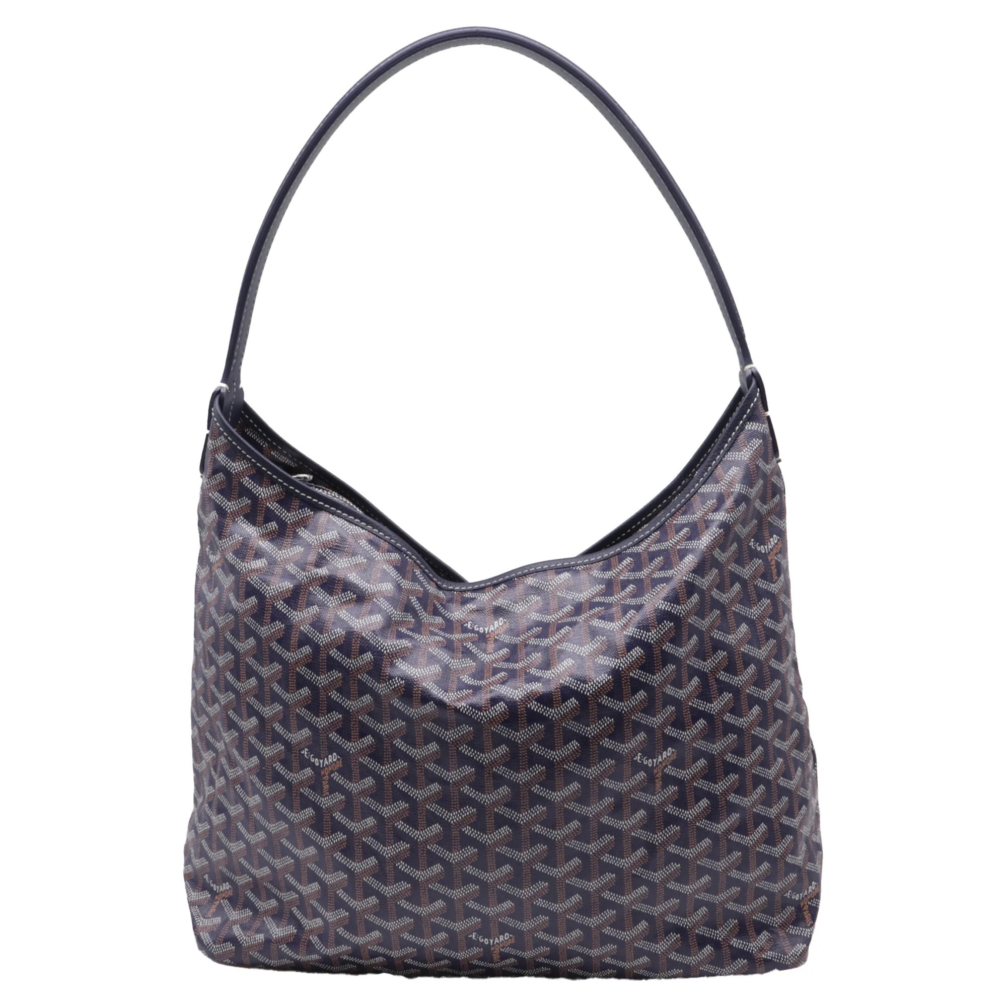 Goyard Boheme Hobo Bag in Navy Blue Coated Canvas | Shop Simon