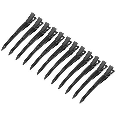 Unique Bargains Metal Non-Slip Durk Bill Hair Clip 3.54"x0.59" Black 12 Pcs | Target