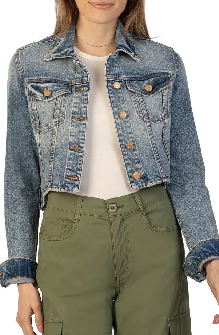 Viv Crop Denim Trucker Jacket | Nordstrom