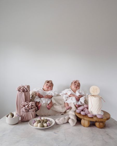 Baek-il, 백일, 100 days, twins, twin girls, twin sisters, 3 months old, korean tradition, rice cakes, macarons, baby dress, cake stand

#LTKfamily #LTKbaby #LTKhome