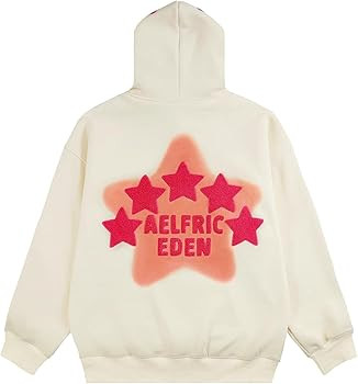 Aelfric Eden Womens Graphic Hoodies Pink Star Print Hoodie Unisex Oversized Hoodies Long Sleeve P... | Amazon (US)