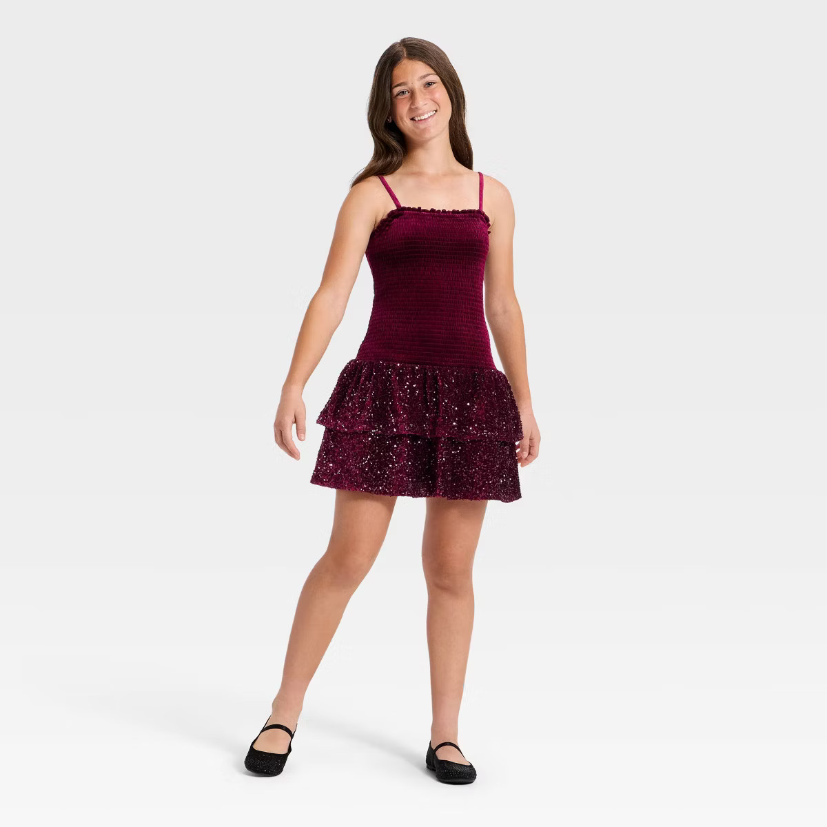 Girls' Stretch Velvet Sequin Dress - art class™ | Target
