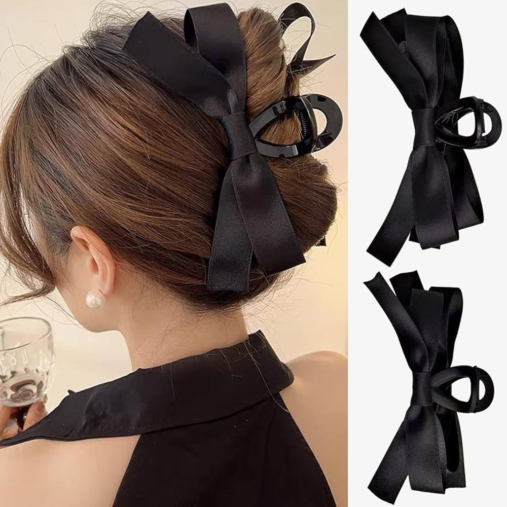 FDBJulyy Bow Hair Clips - Nonslip Claw Clips for Thick & Thin Hair, Big Bows for Women and Girls | Amazon (US)