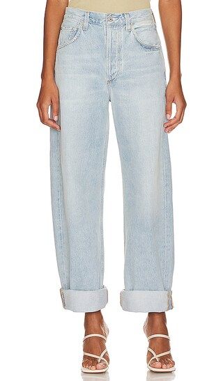 Ayla Baggy Cuffed Crop in Freshwater | Revolve Clothing (Global)