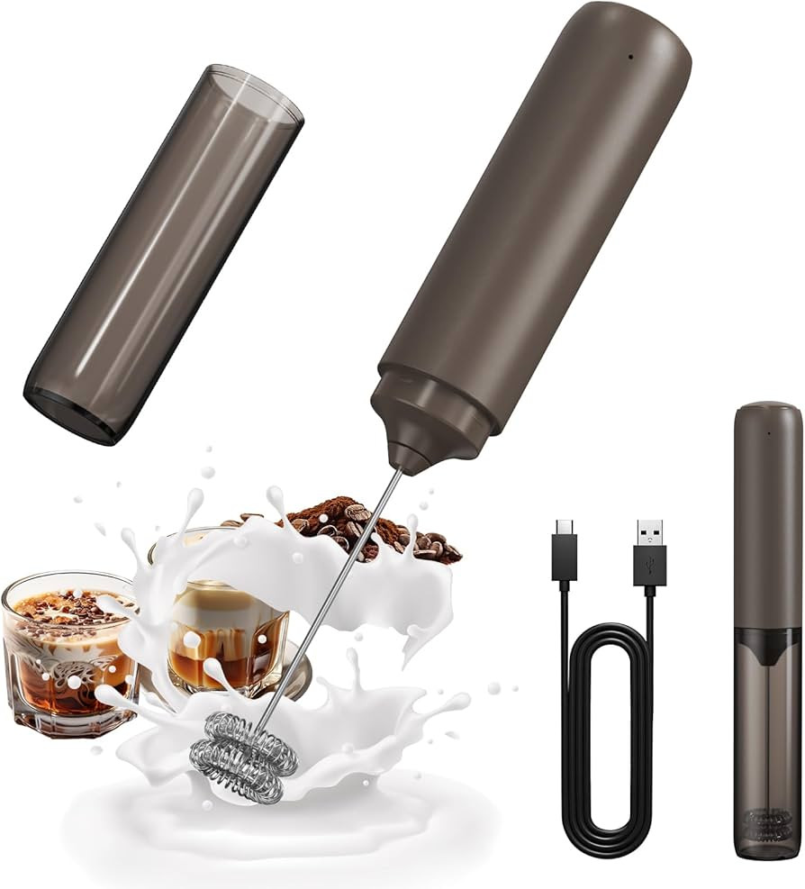 CIRCLE JOY Portable Rechargeable Milk Frother Hanheld, Dual Spring Whisk Electric Coffee Frother ... | Amazon (US)