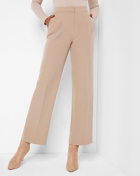High Waisted Double Pleat Trouser | Express