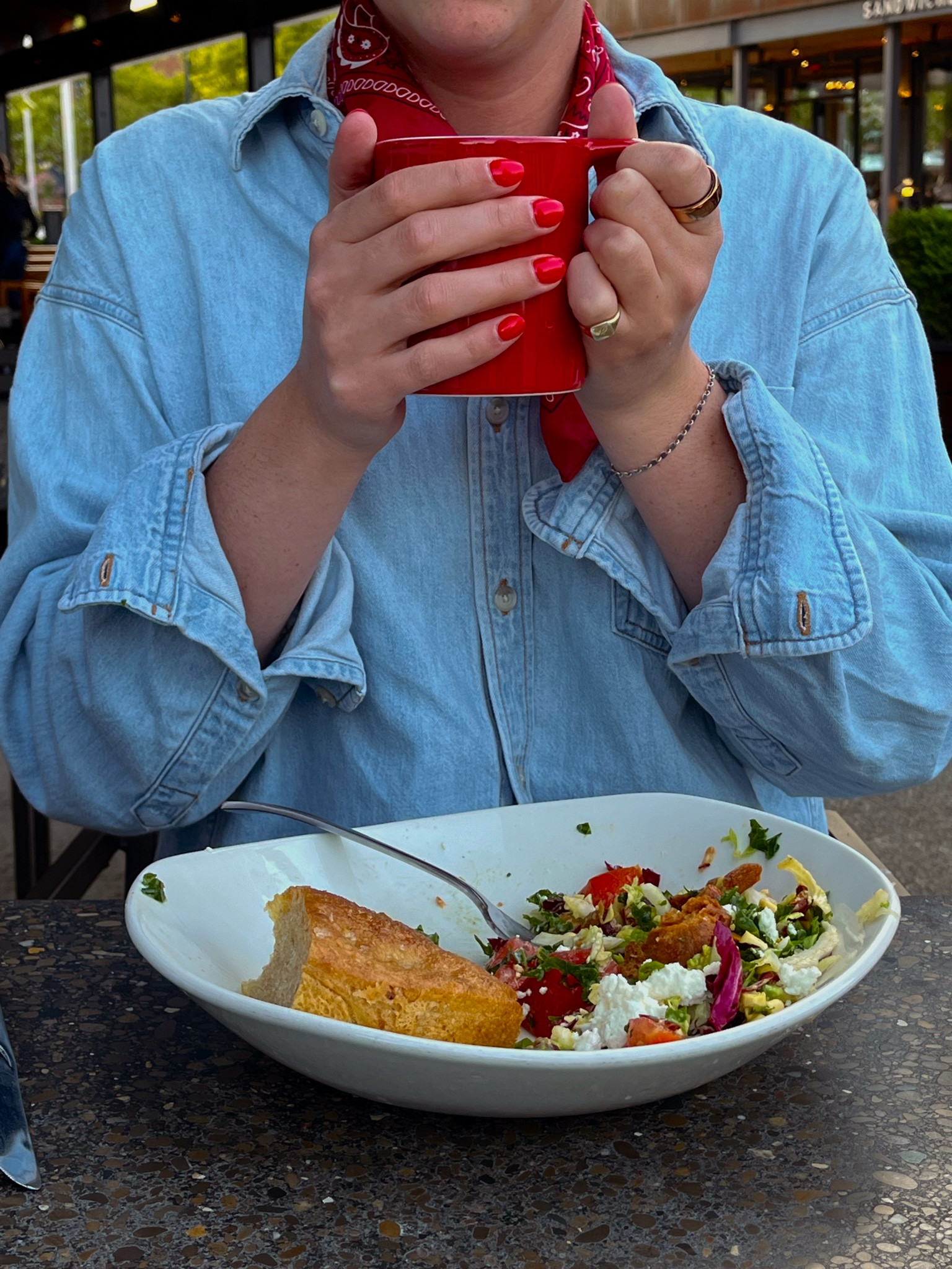 No better early fall combo than my favorite Aritzia shirt and my favorite salad 🥗 

#LTKSeasonal