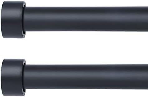OLV 2 Pack Black Curtain Rods for Window 28-48 inch, Adjustable Single Window Curtain Rods With E... | Amazon (US)