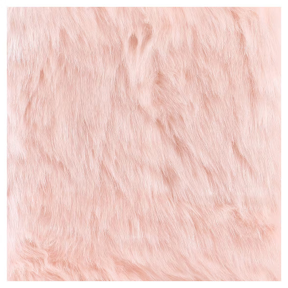 Faux Fur Square Ottoman - Pink - HomePop | Target