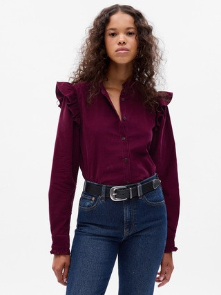 Corduroy Ruffle Shirt | Gap (US)