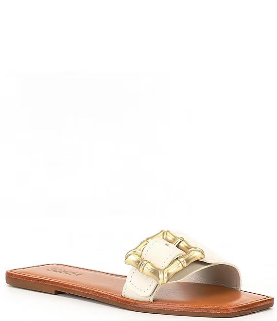 Schutz Enola Leather Buckle Slide Sandals | Dillard's | Dillard's