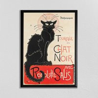 Le Chat Noir Poster Vintage French Black Cat Print | Etsy (US)