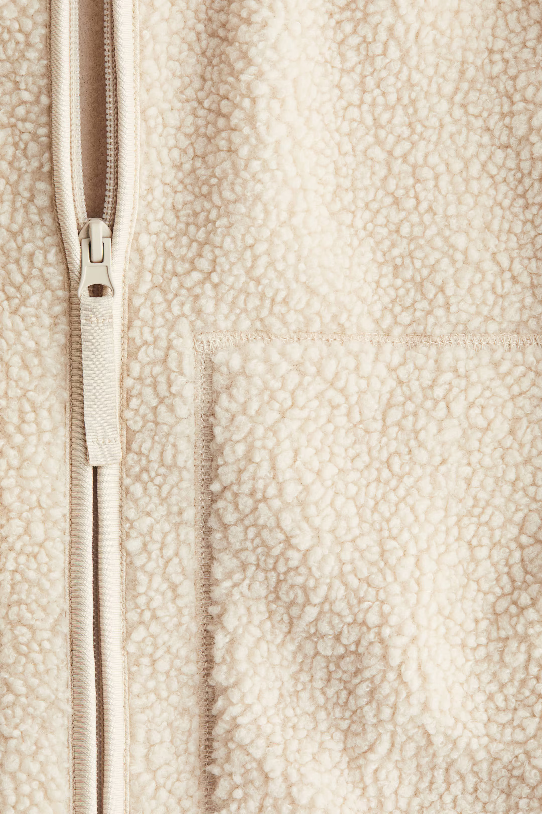 Teddy jacket - Light beige - Ladies | H&M GB | H&M (UK, MY, IN, SG, PH, TW, HK)