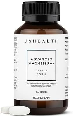 JSHealth Vitamins Advanced Magnesium Supplements with Magnesium Glycinate & Citrate for Muscle Re... | Amazon (US)