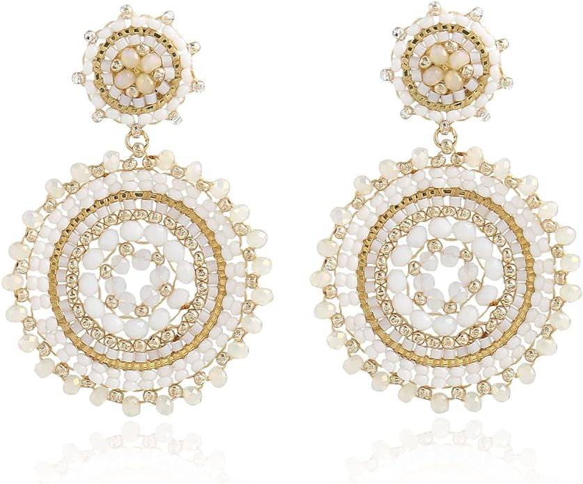 Elegance 11 Designs Beaded Earrings For Women Seed Bead Summer Beach Boho Statement Dangle Handma... | Amazon (US)