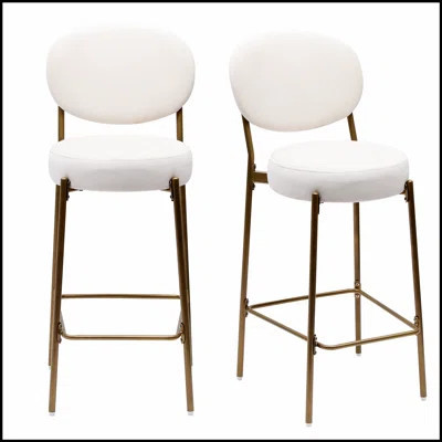 29 Inch Velvet Upholstered Bar Stools with Backrest, Footrest, and Comfortable Seating for Modern Kitchens and Dining Areas | Wayfair North America