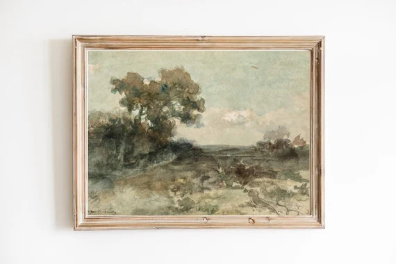 ART PRINT  Watercolor Meadow Oil Landscape  Forest Wall Art | Etsy UK | Etsy (UK)