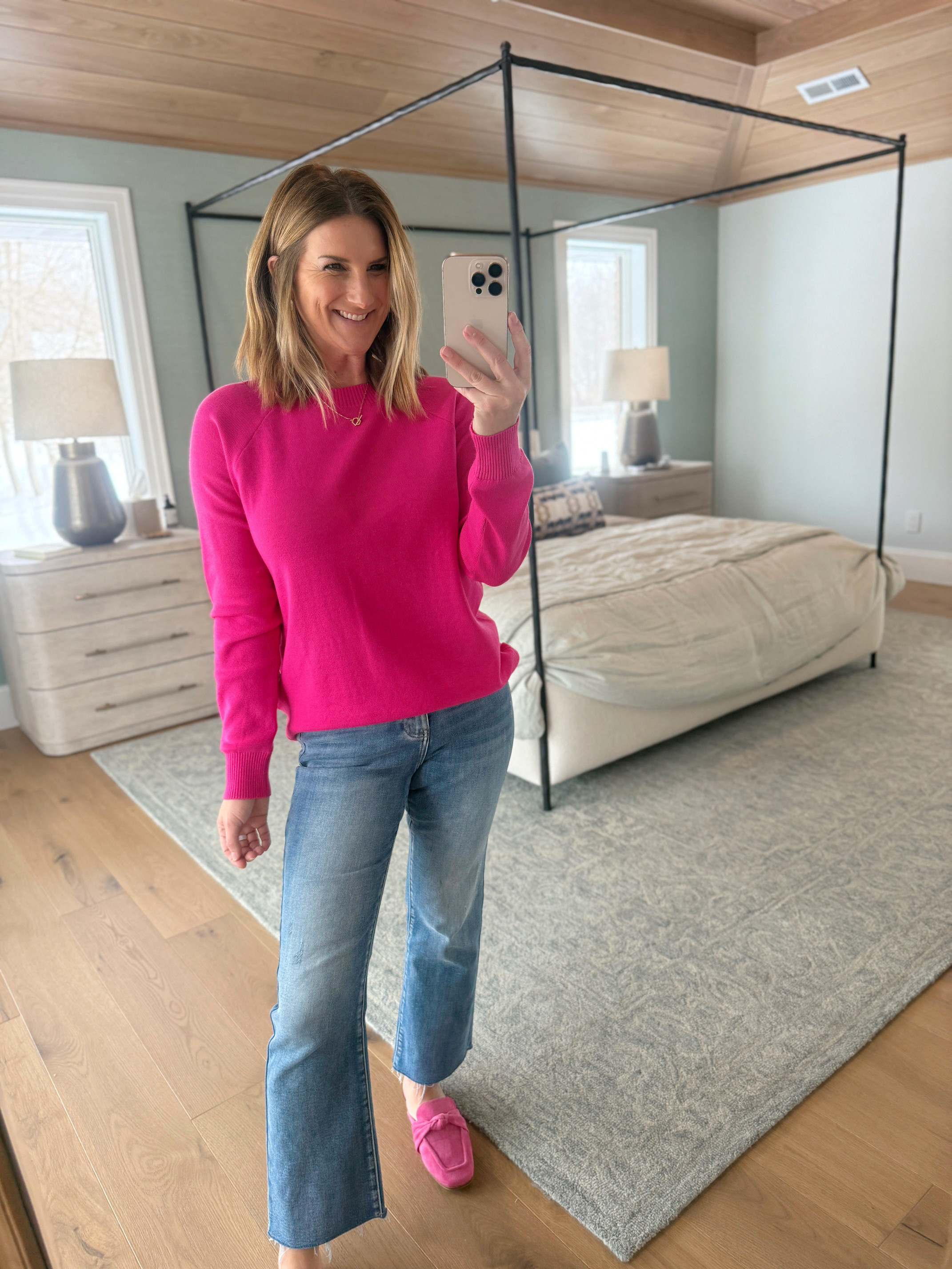 Sweater [true to size, wearing in Small]
Jeans [true to size]

#whattowear #valentine'sday #valentinesday #valentinesdayoutfit #ootd #howtostyle #casualoutfit #whattowear #pinksweater #Avara #avarajeans #croppedjeans #widelegcroppedjeans  

 #LTKootd #LTKmomlife