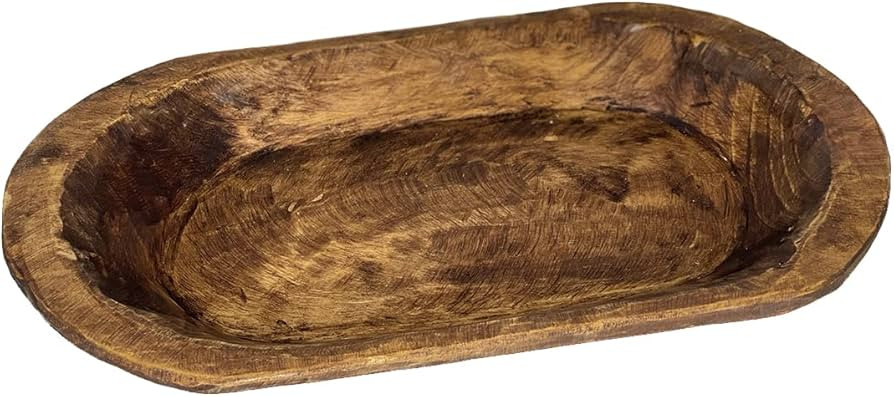 Handmade Bread Dough Bowl Decor, Wooden Table Centerpiece, Rustic Home and Kitchen Decoration Handcr | Amazon (US)