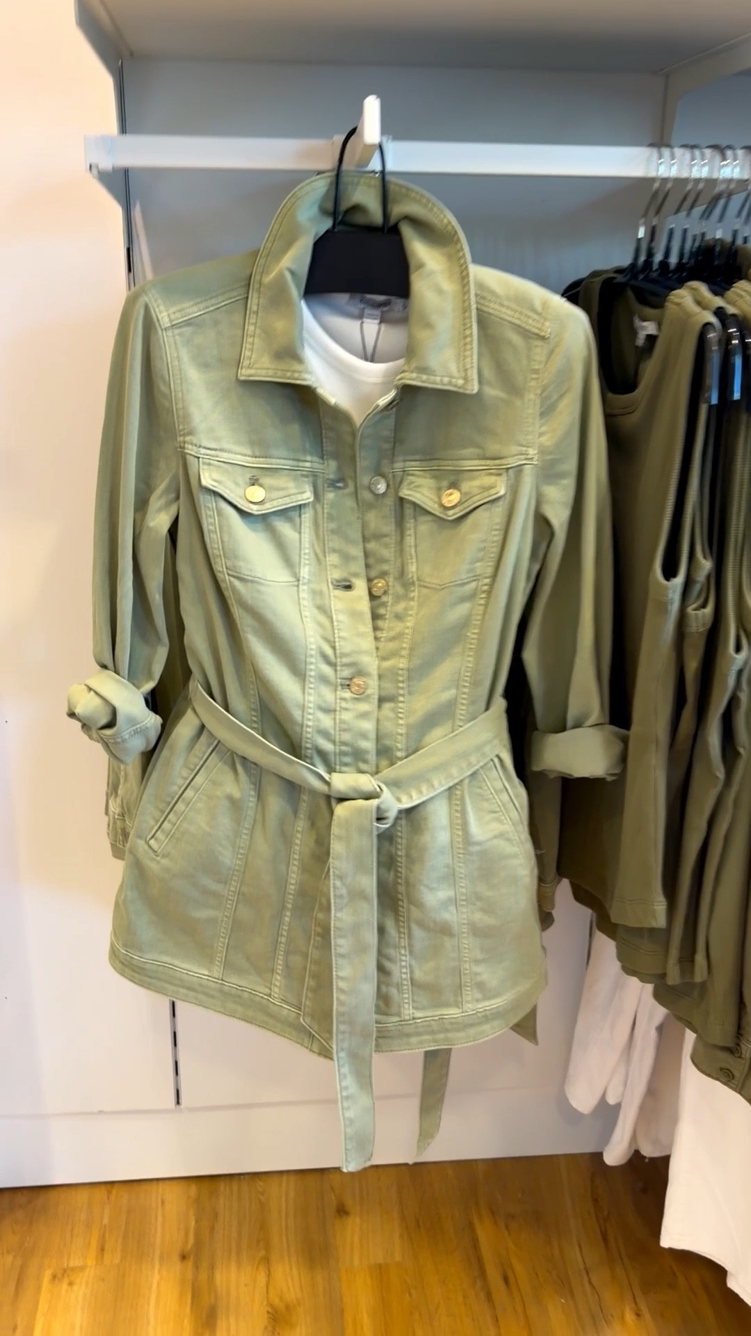 An elevated spin on the classic denim jacket. Longer, belted, and made in quality soft-stretch fabric, showcasing a blissful seagrass green hue.
Great for Safari 

#LTKTravel #LTKOver40 #LTKWorkwear