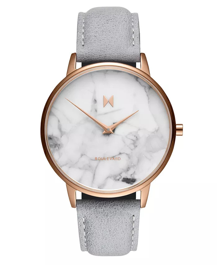 Beverly Marble Gray Leather Strap Watch 38mm | Macys (US)