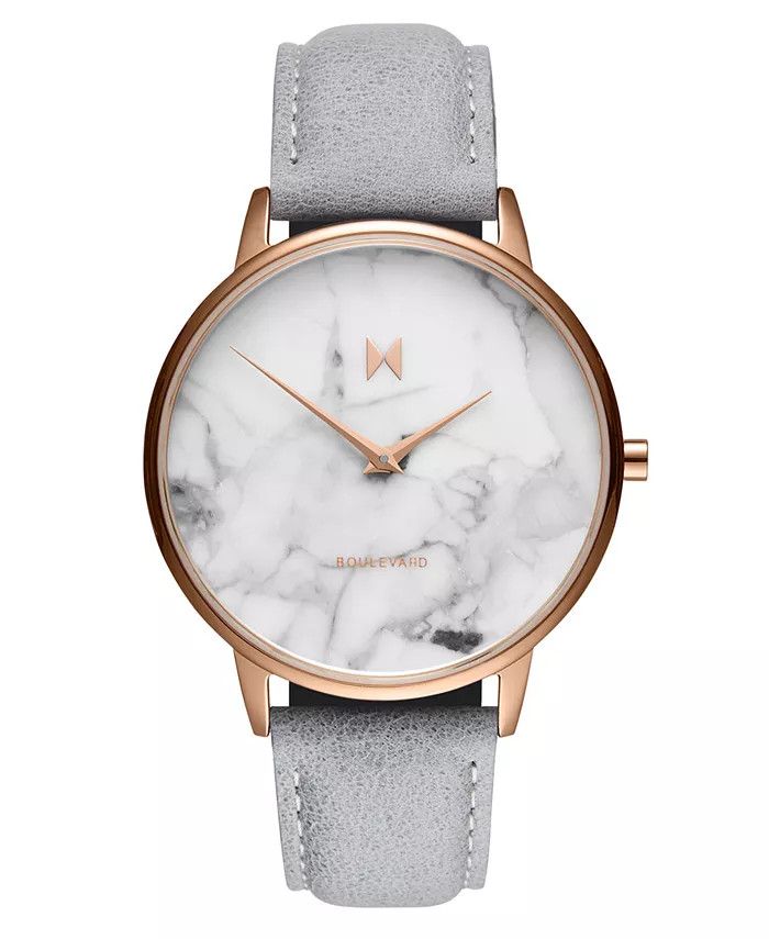 Beverly Marble Gray Leather Strap Watch 38mm | Macys (US)