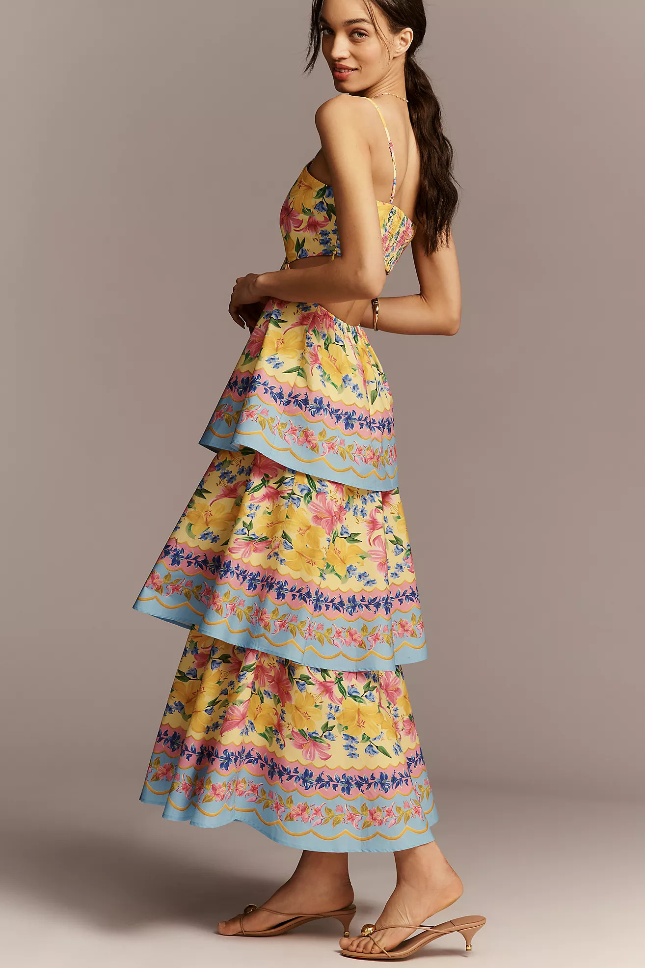 Farm Rio x Anthropologie Cotton Tiered Midi Dress | Anthropologie (US)