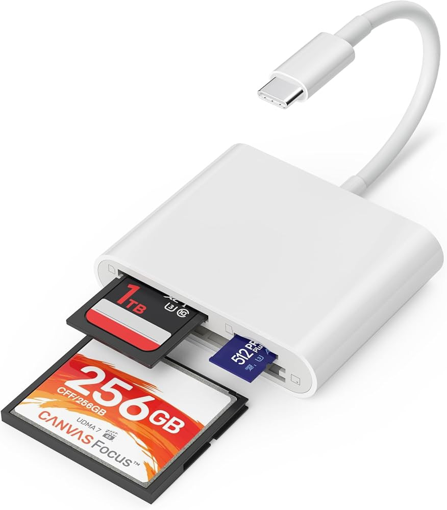 USB C SD Card Reader for Mac/iPhone 15/iPad, 3-Slot USB C to CF/SD/TF Card Reader Supports Compac... | Amazon (US)