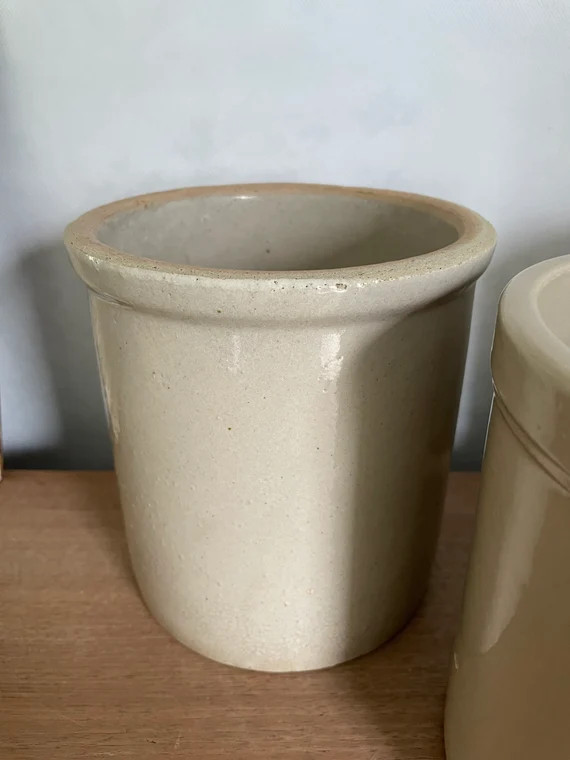 Stoneware Crock, Crock, Utensil Crock, White Crock, White Stoneware Crock, Vintage Crock, Antique... | Etsy (US)