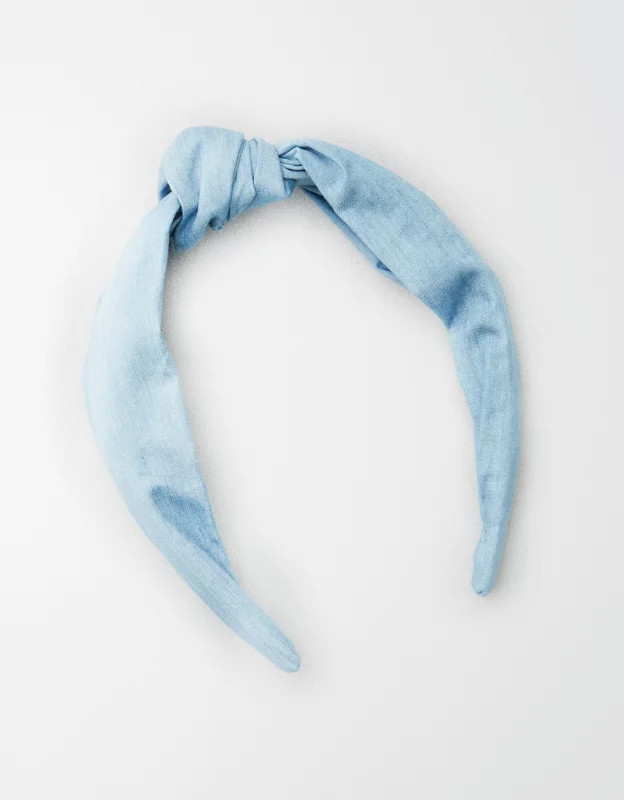 AEO Chambray Knot Hard Headband | American Eagle Outfitters (US & CA)