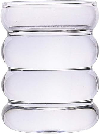 Peyan Clear Glass Cup,Creative Drinking Glasses,Entertainment Ribbed Glassware for Water,Juice,Ba... | Amazon (US)