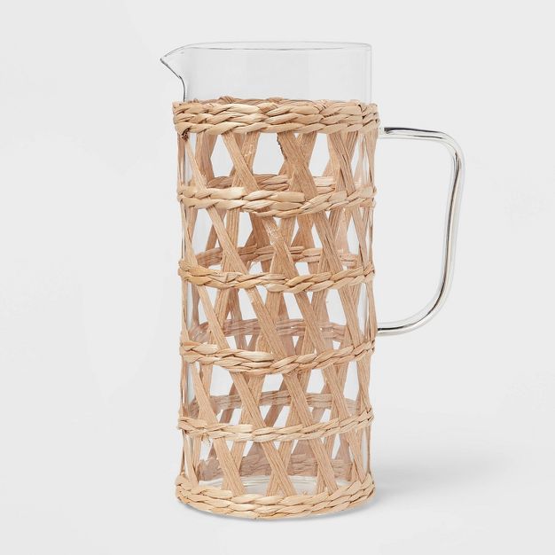 65oz Glass Natural Wrapped Beverage Pitcher - Threshold&#8482; | Target